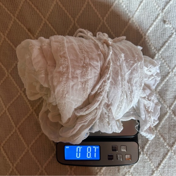 Blue Island White Gold‎ Metallic Dress Coverup Swim Tie strap sleeveless Boho M - Picture 6 of 6